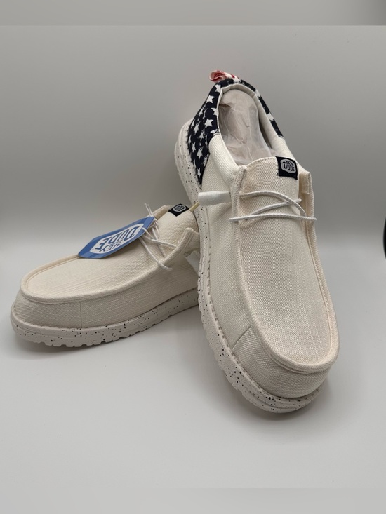 Hey Dude Other - Hey Dude Men's Wally Funk Americana Stars Size 12 White/Navy Blazer Shoes 2025